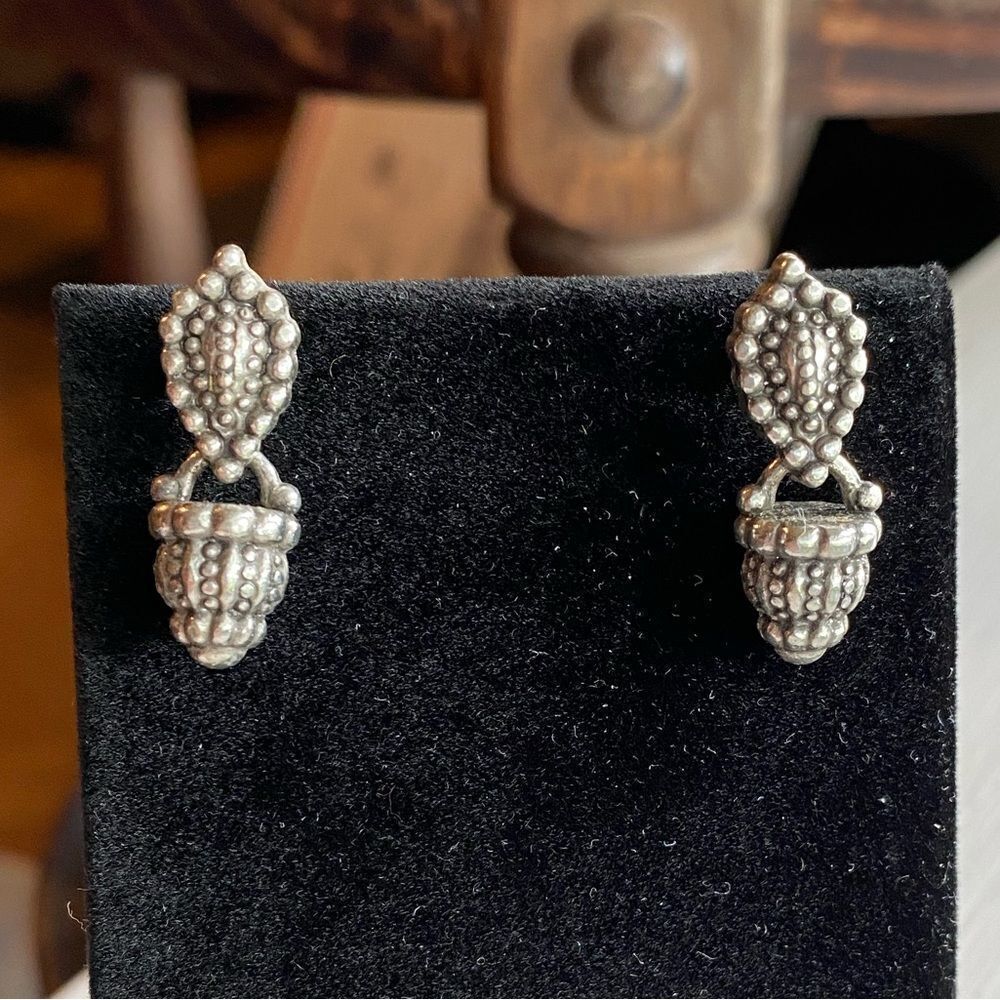 Brighton vintage silver post‎ dangle earrings